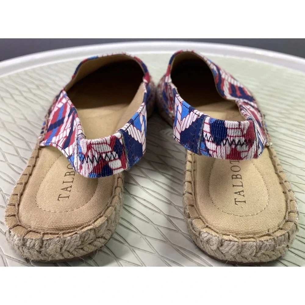 Talbots Women's Izzy Slingback Espadrille‎ Flats Sandals Red/White&Blue Sz. 5.5